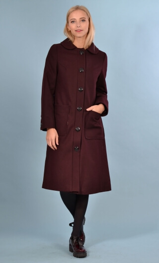 Manteau Jacky. Flanelle. Raisin