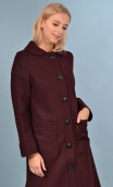Manteau Jacky. Flanelle. Raisin