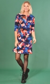 Robe La Nièce de Vania. Crazy Bloom Bleu Rouge