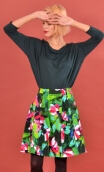 Jupe Miss Lala. Crazy Bloom Vert