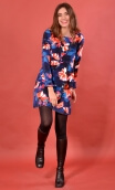 Robe Taxi Girl. Crazy Bloom Bleu Rouge