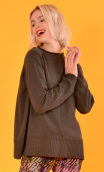 Pull Le Balbuzard. Laine & Soie. Vert bouteille