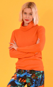 Pull Le Faucon. Laine & Soie. Abricot