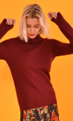 Pull Le Faucon. Laine & Soie. Bordeaux