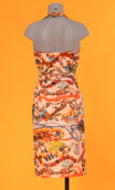 Robe Café Mambo imprimé Colliers. Dos nu et boutonnée