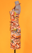 Robe Café Mambo imprimé Colliers. Dos nu et boutonnée