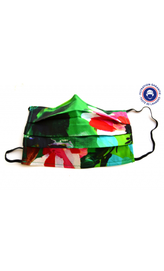 Mask Category 1 in Crazy Bloom Vert print