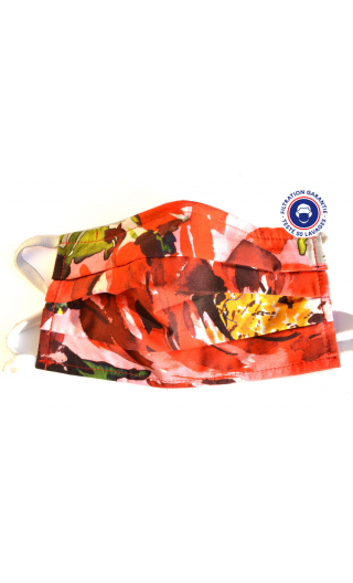 Mask Category 1 Red Peonies print
