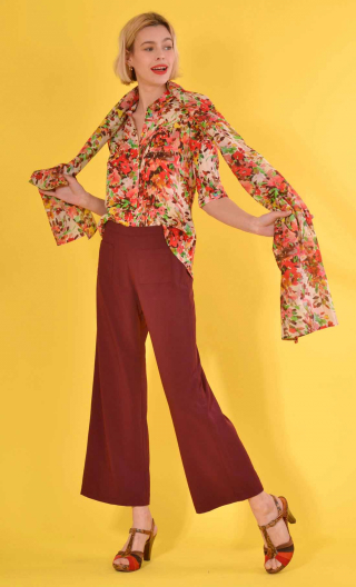 Etole Jardin d'Italie Rouge, Long stole printed, very sweet