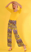 Pantalon Gustave. Bayadère jaune mauve intense