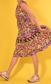 Robe Talons Aiguille. Bayadère jaune pâle