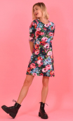 Robe Phil Vintage, Crew neck, elbow sleeves, trapezoidal line, practical. Urban chic, French designer.