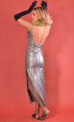 Robe Alexandrie. Goldfinger, long silver jersey dress, December 31st eve