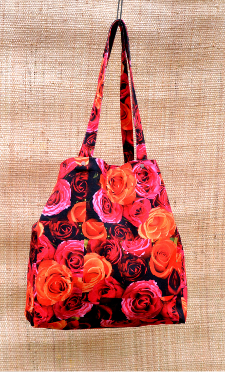 Shopper bag in print Flamenco, water-repellent cotton