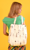 Shopper bag in print Croquis écru