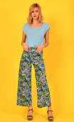 Pantalon Gabor imprimé Du côté de chez Claude, Coton 7/8ème, large, poches plaquées. Bohême chic, Paris