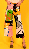 Woman trousers Gus in print "Maestro"