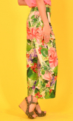 Pantalon Gabor printed Délicieux jardins, Cotton trousers 7/8th lengh, high waist, flat profile, side zip, patch pockets. Baba c