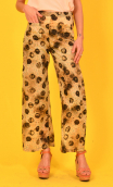 Pantalon Gabor imprimé Wallpaper, Coton 7/8ème, large, poches. Bohême chic