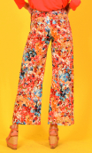 Pantalon Gabor imprimé Rosebud, Coton 7/8ème, large, poches plaquées. Bohême chic, Paris