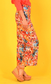 Pantalon Gabor imprimé Rosebud, Coton 7/8ème, large, poches plaquées. Bohême chic, Paris