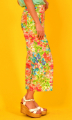 Pants Gus printed Rosebud, 7/8th lengh wide pants, stretch, high waist, flat profile. Parisian designer