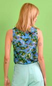 Top Luciole printed Du côté de chez Claude, sleeveless top, fluid, V neckline with ease pleat. Paris