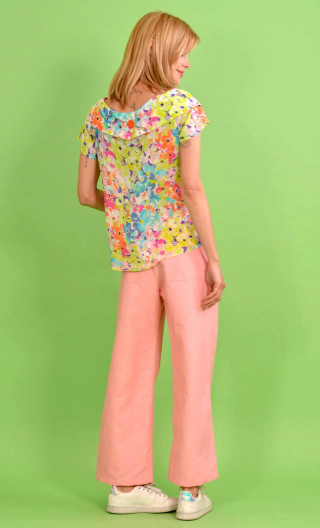 Top Shiva in "fluo Rosebud" print