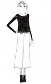 Pants Gus printed Mon Chou, 7/8th lengh wide pants, stretch, high waist, flat profile. Parisian designer