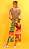 Pantalon Gus imprimé Mon Chou, large 7/8ème, stretch, taille haute. Créateur Paris