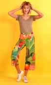 Pantalon Gus imprimé Mon Chou, large 7/8ème, stretch, taille haute. Créateur Paris