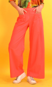 Woman trousers Hector. Cup cakes. Corail, coton lin
