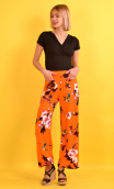 Pantalon femme Gabor imprimé A Tire d'aile, fleurs oiseaux, japonisant