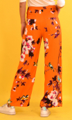 Pantalon femme Gabor imprimé A Tire d'aile, fleurs oiseaux, japonisant