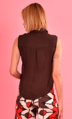Top Colibri. Soie lavée. Marron, brown, small top, sleeveless, femme petite 