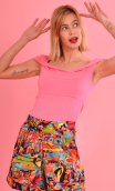 Top Nijinski. Basiques Raffinés Rose, sleeveless, fitted