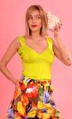 Top Elsa Basic Raffinés Pistache, jersey, fitted top, high summer