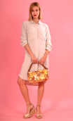Shirt dress Essaouira Viscose lin beige, buttoned, long sleeves. 