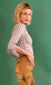 Chemise Rayures et froufrou. Pièce unique, slim, taille 36