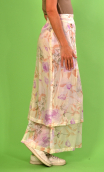 Long pastel flowers printed cotton skirt. La Vallée des roses. Size 36. Unique piece