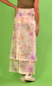 Long pastel flowers printed cotton skirt. La Vallée des roses. Size 36. Unique piece