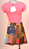 Mini skirt Gaby n'a pas froid Atelier AU. Size 36, unique piece. Cotton velvet