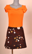 Mini skirt Gaby n'a pas froid Atelier AM. Size 36, unique piece. Cotton velvet