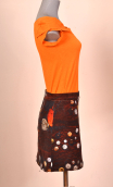 Mini skirt Gaby n'a pas froid Atelier AM. Size 36, unique piece. Cotton velvet