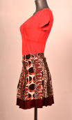 Jupe Noa. Ethnic vieux roseimprimée jersey coton, plissée