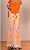 Pantalon Baggy Saumon ciel rose. Coton. Taille 38, pièce unique