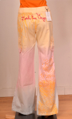 Pantalon Baggy Saumon ciel rose. Coton. Taille 38, pièce unique