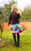 Jupe Tutu. Matisse, Printed jersey polyamide, pleats