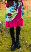 Jupe Tutu. Matisse, Printed jersey polyamide, pleats