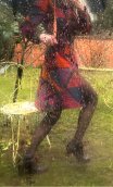 Coat Natacha. Seventies pourpre. Unique piece, 38. Printed velvet